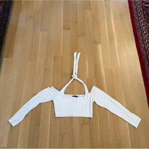 SHEIN White Off-Shoulder Crop Top